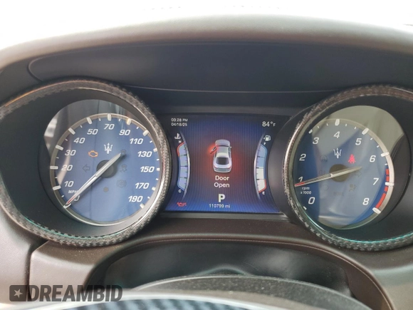 2014 Maserati Ghibli S Q4 with VIN ZAM57RTA6E1085708, listed as a Copart auction lot 53710095 with 110,799 mi miles and Salvage title. Bid and sale history available at DreamBid. Image 9.