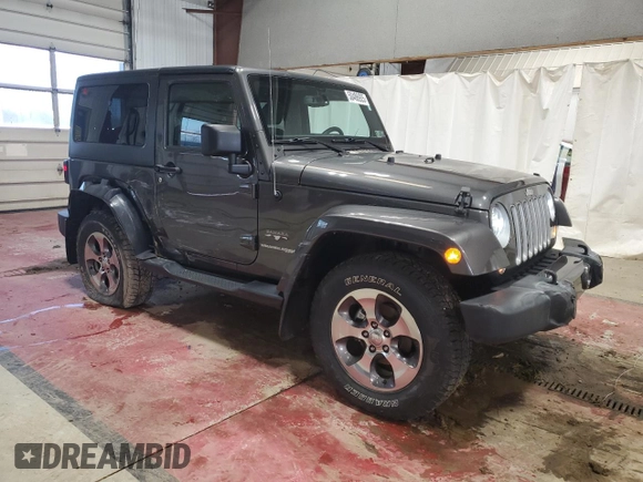 2018 Jeep Wrangler Sahara with VIN 1C4AJWBG3JL909722, listed as a Copart auction lot 50486925 with 45,104 mi miles and Salvage title. Bid and sale history available at DreamBid. Image 4.