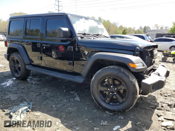 2021 Jeep Wrangler Unlimited Sport S with VIN 1C4HJXDN8MW783649, listed as a Copart auction lot 52484015 with 40,609 mi miles and Salvage Title. Bid and sale history available at carsss.com. Image 4.