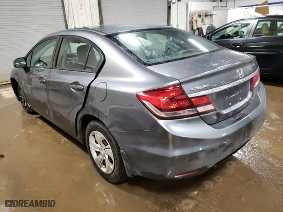 2013 Honda Civic Sdn LX with VIN 19XFB2F55DE023032, listed as a Copart auction lot 49138894 with 153,007 mi miles and Salvage Title. Bid and sale history available at carsss.com. Image 2.