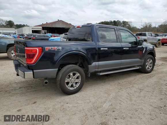 2021 Ford F-150 XL with VIN 1FTFW1E50MFA45896, listed as a Copart auction lot 46882735 with 57,041 mi miles and Salvage Title. Bid and sale history available at DreamBid. Image 3.