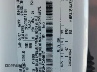 2017 Ford F-150 XL with VIN 1FTEW1CF3HFC04617, listed as a Copart auction lot 88091065 with 206,559 mi miles and Salvage title. Bid and sale history available at DreamBid. Image 12.