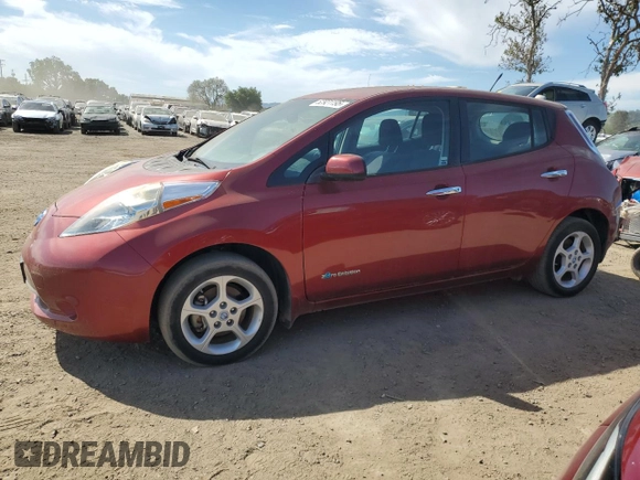 2013 Nissan LEAF S with VIN 1N4AZ0CP5DC401962, listed as a Copart auction lot 52921195 with 76,348 mi miles and Clean Title. Bid and sale history available at carsss.com. Image 1.