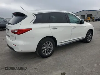 2013 Infiniti JX35 with VIN 5N1AL0MM6DC324143, listed as a Copart auction lot 72313904 with 112,051 mi miles and Salvage Title. Bid and sale history available at carsss.com. Image 3.
