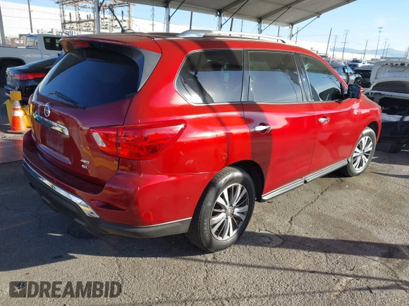 2017 Nissan Pathfinder SV with VIN 5N1DR2MM2HC655993, listed as a IAAI auction lot 41108207 with 139,733 mi miles. Bid and sale history available at carsss.com. Image 4.