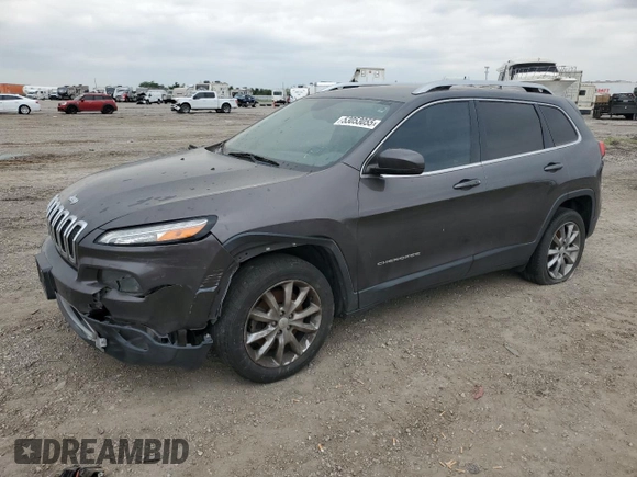2017 Jeep Cherokee Limited with VIN 1C4PJLDB9HD237597, listed as a Copart auction lot 53053055 with 133,471 mi miles and Clean Title. Bid and sale history available at carsss.com. Image 1.