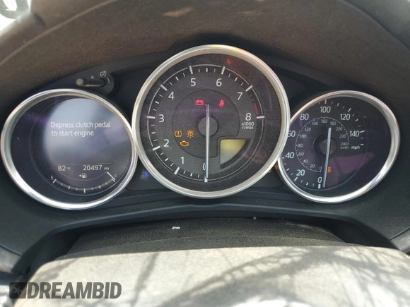 2021 Mazda MX-5 Miata Grand Touring with VIN JM1NDAD79M0458827, listed as a Copart auction lot 62238855 with 20,497 mi miles and Salvage title. Bid and sale history available at DreamBid. Image 9.