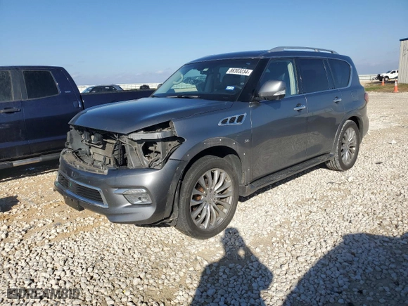 2016 Infiniti QX80 with VIN JN8AZ2NF4G9610092, listed as a Copart auction lot 86303234 with 149295 miles and Salvage Title. Bid and sale history available at carsss.com. Image 1.