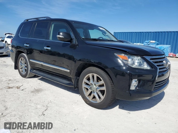 2015 Lexus LX 570 with VIN JTJHY7AX7F4165803, listed as a Copart auction lot 42799625 with 157,666 mi miles and Salvage Title. Bid and sale history available at DreamBid. Image 4.