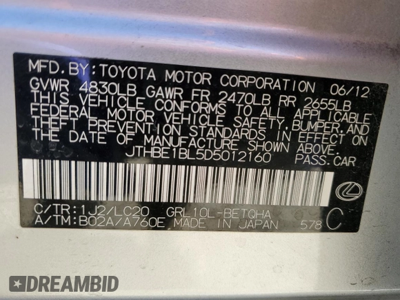 2013 Lexus GS 350 with VIN JTHBE1BL5D5012160, listed as a Copart auction lot 43042755 with 151,334 mi miles and Salvage Title. Bid and sale history available at carsss.com. Image 14.