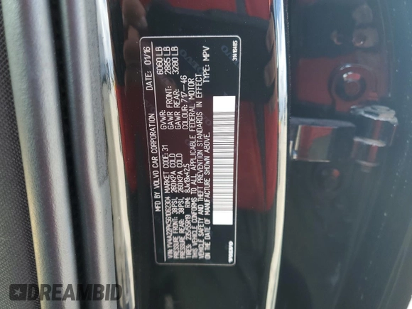 2016 Volvo XC90 T6 Momentum with VIN YV4A22PK5G1062304, listed as a Copart auction lot 50935985 with 57,244 mi miles and Salvage Title. Bid and sale history available at carsss.com. Image 13.