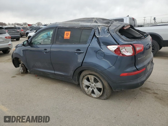 2011 Kia Sportage LX with VIN KNDPB3A27B7100410, listed as a Copart auction lot 48421055 with 86,132 mi miles and Salvage Title. Bid and sale history available at carsss.com. Image 2.