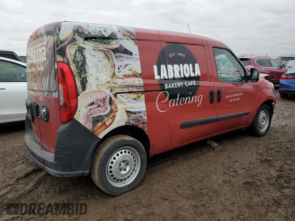 2021 Ram ProMaster City Cargo Tradesman with VIN ZFBHRFAB6M6V30331, listed as a Copart auction lot 47641145 with 42,047 mi miles and Salvage title. Bid and sale history available at DreamBid. Image 3.