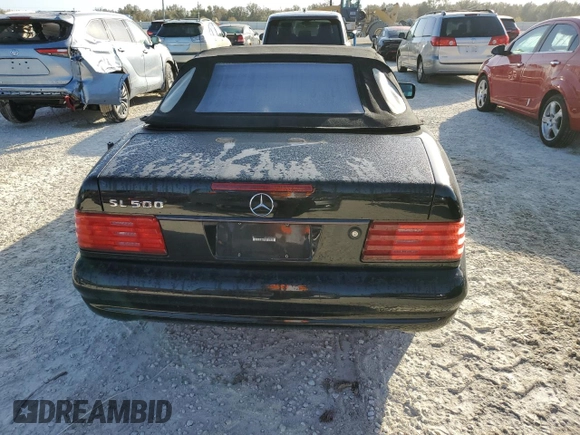 1998 Mercedes-Benz SL-Class with VIN WDBFA67F3WF166408, listed as a Copart auction lot 77603714 with 0 mi miles and Salvage Title. Bid and sale history available at carsss.com. Image 6.