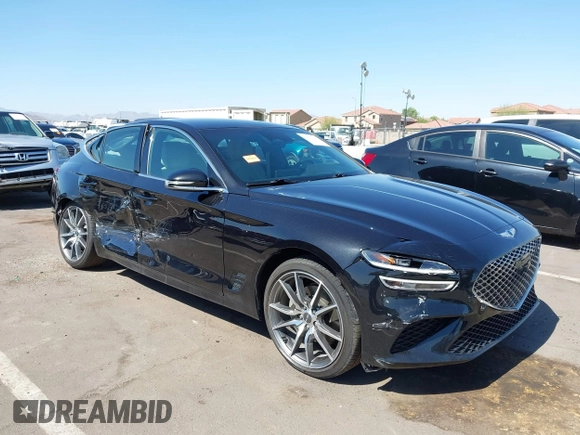 2023 Genesis G70 2.0T with VIN KMTG34TA3PU132398, listed as a IAAI auction lot 42497066 with 34,759 mi miles and . Bid and sale history available at DreamBid. Image 1.