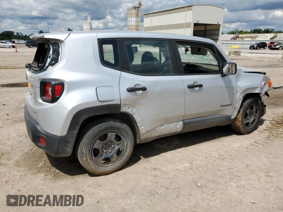 2019 Jeep Renegade Sport with VIN ZACNJAAB6KPK16258, listed as a Copart auction lot 58659455 with Not provided miles and Salvage title. Bid and sale history available at DreamBid. Image 3.