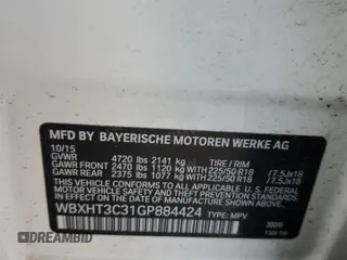 2016 BMW X1 xDrive28i with VIN WBXHT3C31GP884424, listed as a Copart auction lot 45737555 with 132,959 mi miles and Clean Title. Bid and sale history available at carsss.com. Image 12.