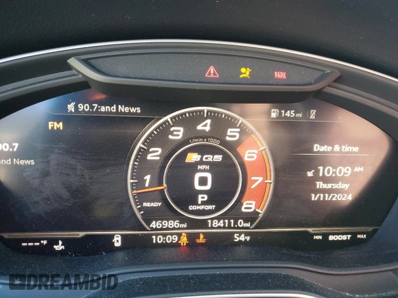 2019 Audi SQ5 Premium Plus with VIN WA1B4AFY0K2087030, listed as a Copart auction lot 37741814 with 46,986 mi miles and . Bid and sale history available at DreamBid. Image 9.
