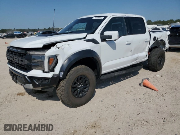 2024 Ford F-150 Raptor with VIN 1FTFW1RG1RFA22551, listed as a Copart auction lot 75998654 with 5,473 mi miles and Salvage Title. Bid and sale history available at DreamBid. Image 1.