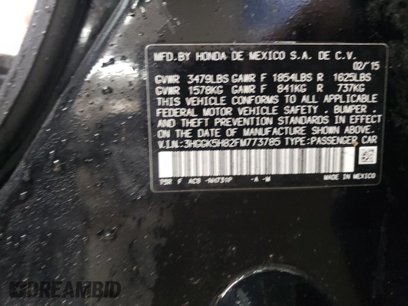 2015 Honda Fit EX-L with VIN 3HGGK5H82FM773785, listed as a Copart auction lot 47592625 with 26,997 mi miles and Salvage Title. Bid and sale history available at carsss.com. Image 13.