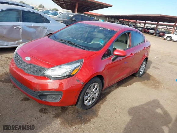2012 Kia Rio LX with VIN KNADM4A33C6045387, listed as a IAAI auction lot 41548099 with 104,347 mi miles. Bid and sale history available at carsss.com. Image 2.