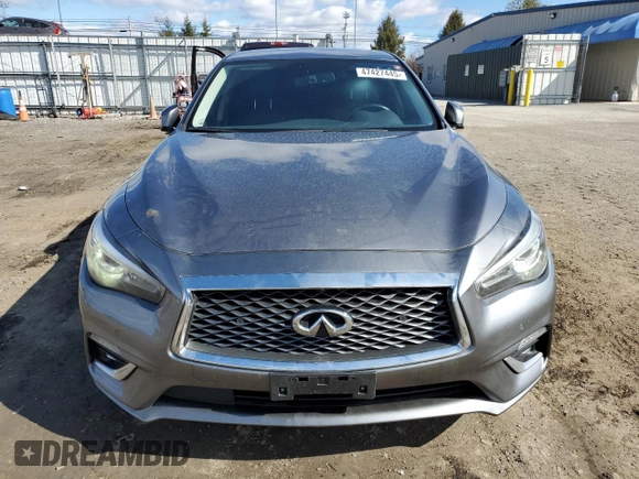 2021 Infiniti Q50 Luxe with VIN JN1EV7BR9MM750400, listed as a Copart auction lot 47427445 with 49,273 mi miles and Salvage Title. Bid and sale history available at carsss.com. Image 5.