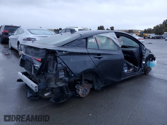 2022 Toyota Prius L Eco with VIN JTDKAMFU9N3180267, listed as a Copart auction lot 84765134 with 0 mi miles and Salvage Title. Bid and sale history available at carsss.com. Image 3.
