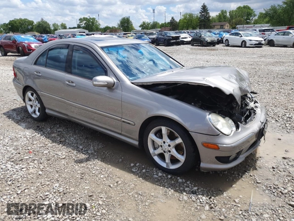 2007 Mercedes-Benz C 230 Sport with VIN WDBRF52H77E026905, listed as a Copart auction lot 58012235 with 148,975 mi miles and Salvage title. Bid and sale history available at DreamBid. Image 4.