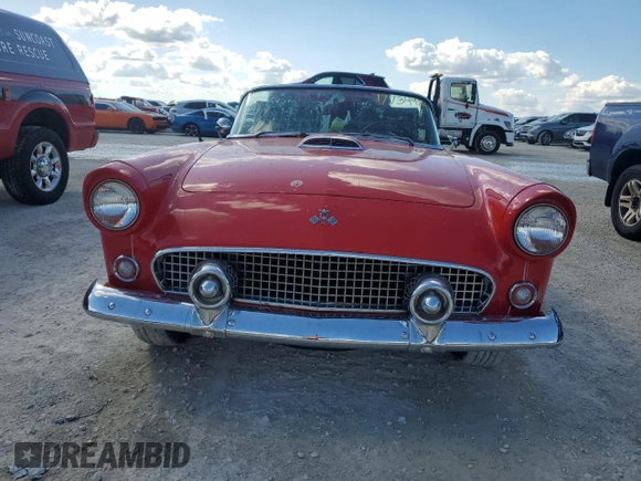 1955 Ford Thunderbird with VIN P5FH132340, listed as a Copart auction lot 77734424 with 96,568 mi miles and Salvage Title. Bid and sale history available at DreamBid. Image 5.