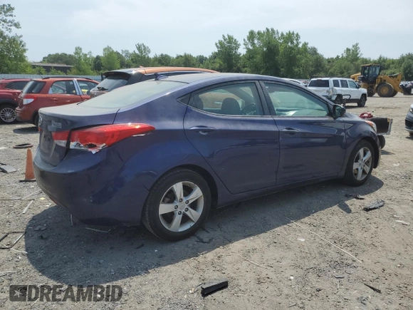 2013 Hyundai Elantra GLS with VIN 5NPDH4AE5DH444849, listed as a Copart auction lot 63580045 with 45,755 mi miles and Salvage title. Bid and sale history available at DreamBid. Image 3.
