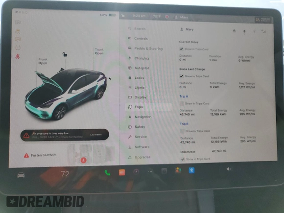 2022 Tesla Model Y Long Range z VIN 7SAYGAEE2NF465173, wystawiony jako Copart lot #53983845 z przebiegiem 42 740 mil mil oraz Szkody całkowita. Historia ofert i sprzedaży dostępna na DreamBid. Obrazek 9.