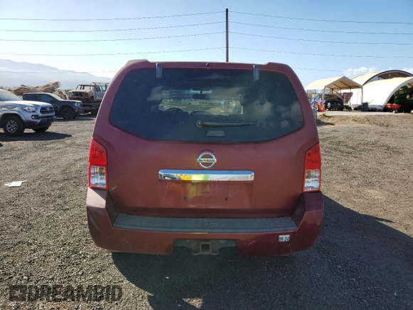 2008 Nissan Pathfinder LE with VIN 5N1BR18B78C612499, listed as a Copart auction lot 75903354 with 0 mi miles and Salvage Title. Bid and sale history available at carsss.com. Image 6.