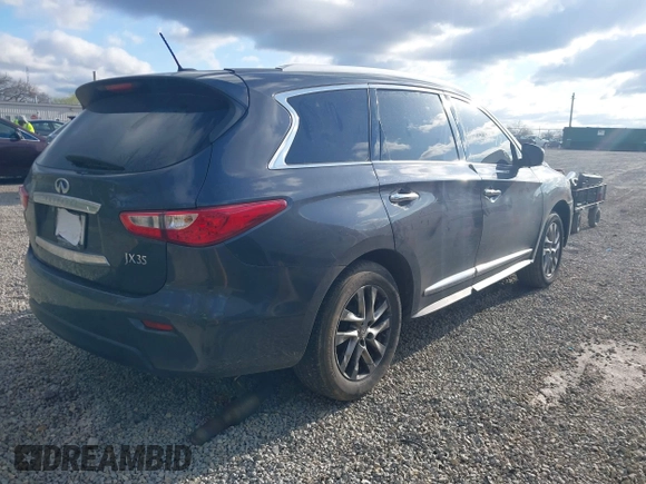 2013 Infiniti JX35 with VIN 5N1AL0MM3DC335827, listed as a IAAI auction lot 42038972 with 137,286 mi miles and . Bid and sale history available at DreamBid. Image 4.