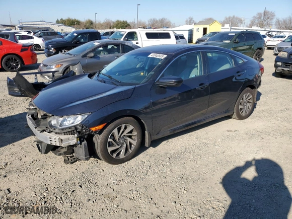 2018 Honda Civic Sedan EX with VIN 2HGFC2F70JH520120, listed as a Copart auction lot 43040565 with 60,814 mi miles and Salvage Title. Bid and sale history available at carsss.com. Image 1.