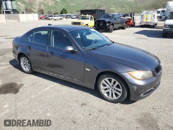 2007 BMW 3 Series 328i with VIN WBAVC53517FZ73443, listed as a Copart auction lot 50095755 with 197,708 mi miles and Salvage title. Bid and sale history available at DreamBid. Image 4.
