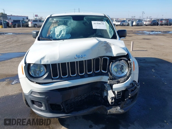 2017 Jeep Renegade Sport with VIN ZACCJAAB5HPF97197, listed as a IAAI auction lot 41368131 with 90,289 mi miles and . Bid and sale history available at DreamBid. Image 6.