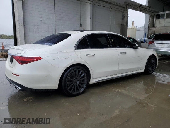 2022 Mercedes-Benz S 580 z VIN W1K6G7GB8NA106385, wystawiony jako Copart lot #52024595 z przebiegiem 75 696 mil mil oraz Szkoda całkowita • Salvage title. Historia ofert i sprzedaży dostępna na DreamBid. Obrazek 3.