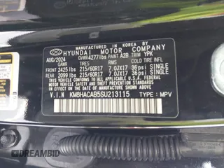 2025 Hyundai Kona SE with VIN KM8HACAB5SU213115, listed as a IAAI auction lot 41535505 with 4,906 mi miles. Bid and sale history available at carsss.com. Image 9.