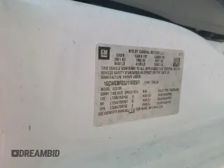 2018 Chevrolet Express Cargo with VIN 1GCWGBFG9J1180581, listed as a IAAI auction lot 42613465 with 109,468 mi miles and . Bid and sale history available at DreamBid. Image 13.