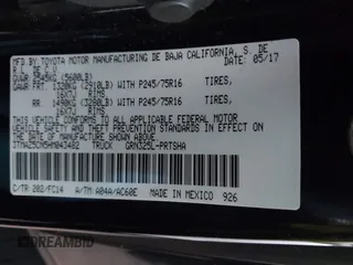 2017 Toyota Tacoma SR5 with VIN 3TMAZ5CN5HM043482, listed as a IAAI auction lot 41613811 with 114,795 mi miles and . Bid and sale history available at carsss.com. Image 9.