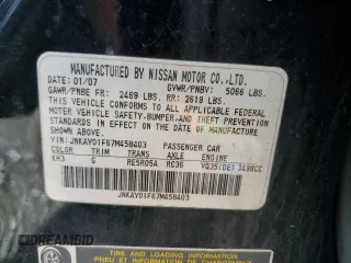 2007 Infiniti M x with VIN JNKAY01F67M458403, listed as a Copart auction lot 70692224 with 224,420 mi miles and Salvage Title. Bid and sale history available at carsss.com. Image 14.