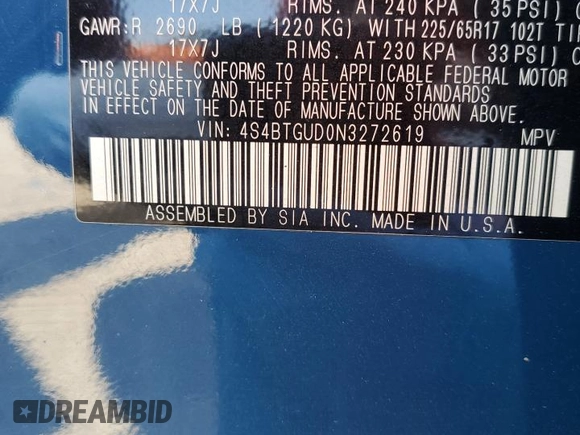 2022 Subaru Outback Wilderness with VIN 4S4BTGUD0N3272619, listed as a Copart auction lot 54585105 with 39,344 mi miles and Salvage title. Bid and sale history available at DreamBid. Image 13.