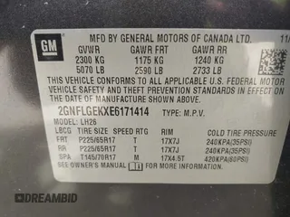 2014 Chevrolet Equinox LT with VIN 2GNFLGEKXE6171414, listed as a IAAI auction lot 42117921 with 178,343 mi miles. Bid and sale history available at carsss.com. Image 9.