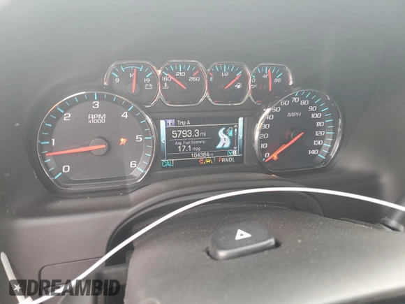 2019 Chevrolet Suburban LT with VIN 1GNSKHKC6KR205434, listed as a Copart auction lot 53950265 with 104,384 mi miles and Salvage Title. Bid and sale history available at DreamBid. Image 9.