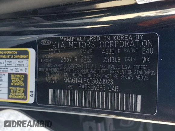 2018 Kia Optima Hybrid Premium with VIN KNAGT4LEXJ5023923, listed as a Copart auction lot 79003034 with 117,615 mi miles and Salvage Title. Bid and sale history available at carsss.com. Image 14.