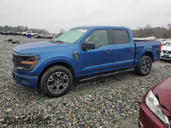 2024 Ford F-150 STX with VIN 1FTEW2KP1RFA60745, listed as a Copart auction lot 43377715 with 15,781 mi miles and Salvage Title. Bid and sale history available at carsss.com. Image 1.