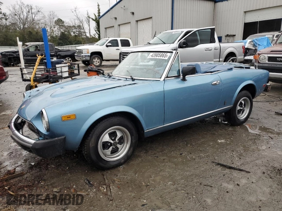 1979 FIAT 124 Spider z VIN 124CS20146364, wystawiony jako Copart lot #43905865 z przebiegiem 46 341 mil mil oraz Szkoda całkowita • Salvage title. Historia ofert i sprzedaży dostępna na DreamBid. Obrazek 1.