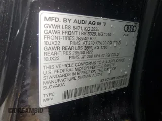 2019 Audi Q8 Prestige с VIN WA1CVAF13KD045377, выставлен на аукционе Copart как лот 57900525 с пробегом 100 242 миль миль и Списание • Salvage title. История ставок и продаж доступна на DreamBid. Изображение 13.