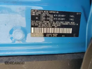 2019 Toyota RAV4 LE with VIN JTMF1RFV7KJ010844, listed as a Copart auction lot 60878805 with 75,904 mi miles and Salvage title. Bid and sale history available at DreamBid. Image 13.