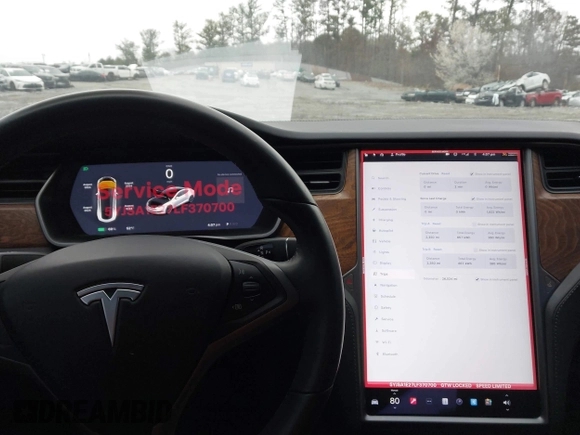 2020 Tesla Model S Long Range with VIN 5YJSA1E27LF370700, listed as a IAAI auction lot 41703463 with 26,024 mi miles and . Bid and sale history available at carsss.com. Image 7.